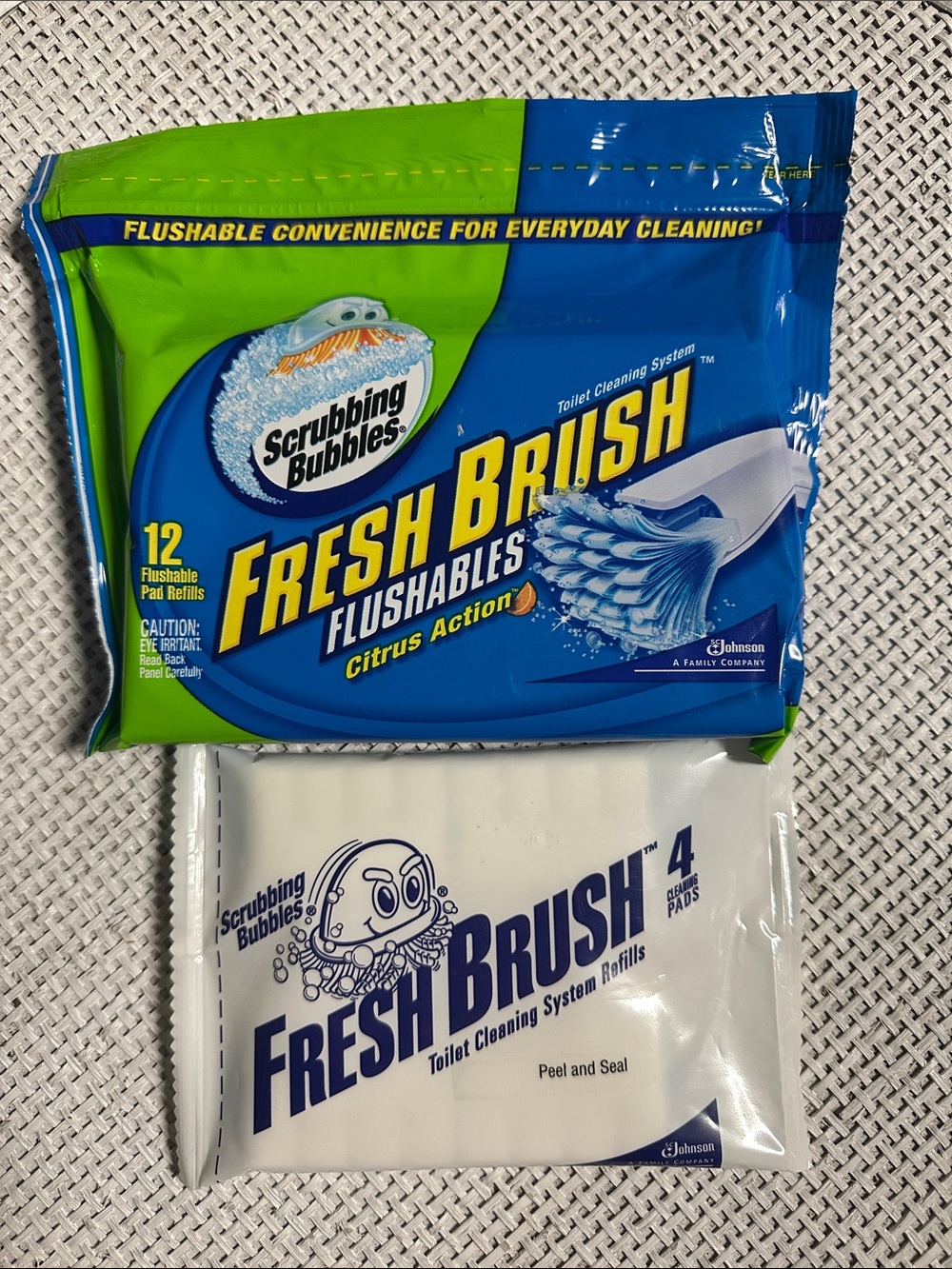 NIB Scrubbing Bubbles Fresh Brush Flushable Refills 16 Count Packages Citrus